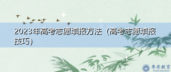 2023年高考志愿填报方法(高考志愿填报技巧) 2023年高考志愿填报方法(高考志愿填报技巧)