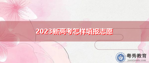 2023新高考怎样填报志愿 2023新高考怎样填报志愿