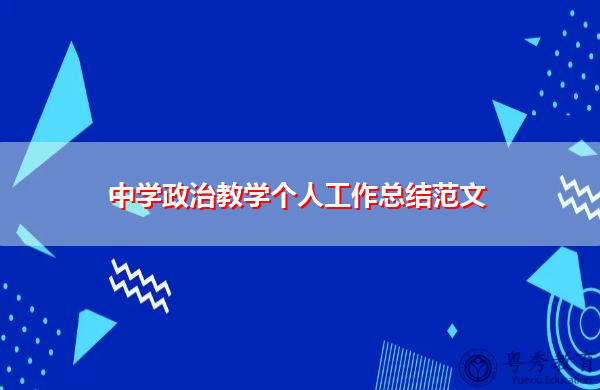 中学政治教学个人工作总结范文