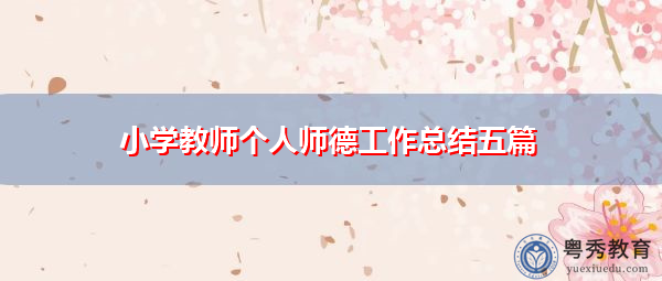 小学教师个人师德工作总结五篇