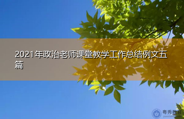 2021年政治老师课堂教学工作总结例文五篇