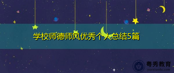 学校师德师风优秀个人总结5篇