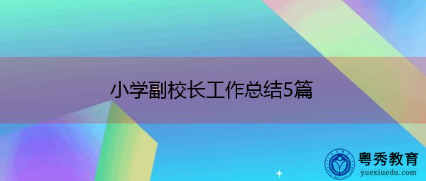 小学副校长工作总结5篇