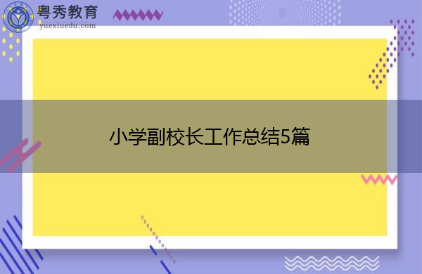 小学副校长工作总结5篇