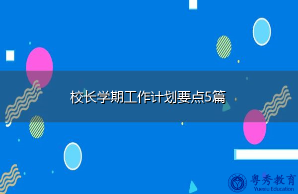 校长学期工作计划要点5篇