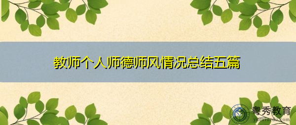 教师个人师德师风情况总结五篇
