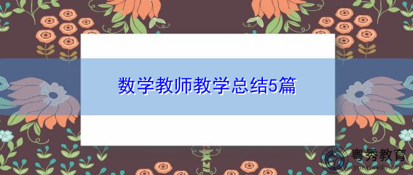 数学教师教学总结5篇