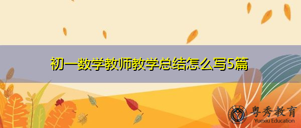 初一数学教师教学总结怎么写5篇