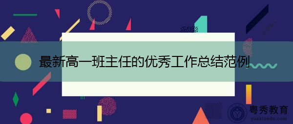 最新高一班主任的优秀工作总结范例