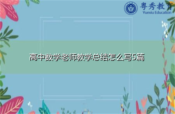高中数学老师教学总结怎么写5篇