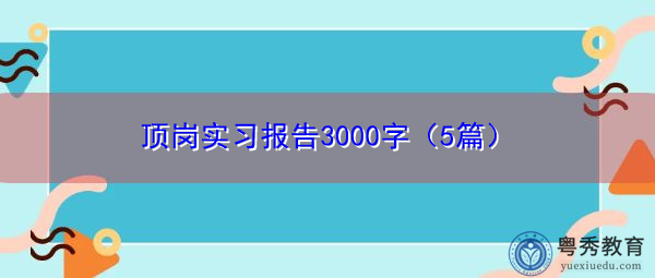 顶岗实习报告3000字(5篇) 顶岗实习报告3000字(5篇)