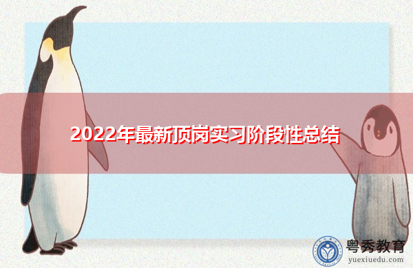 2022年最新顶岗实习阶段性总结
