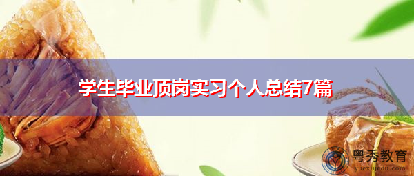 学生毕业顶岗实习个人总结7篇 学生毕业顶岗实习个人总结7篇