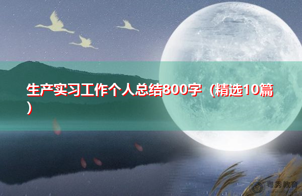 生产实习工作个人总结800字（精选10篇）