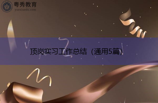 顶岗实习工作总结(通用5篇) 顶岗实习工作总结(通用5篇)
