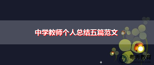 中学教师个人总结五篇范文 中学教师个人总结五篇范文