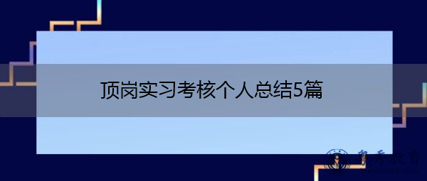 顶岗实习考核个人总结5篇 顶岗实习考核个人总结5篇