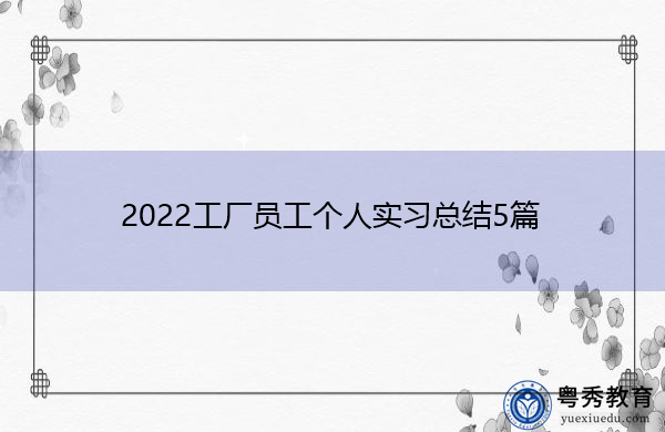 2022工厂员工个人实习总结5篇
