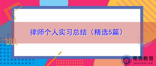 律师个人实习总结（精选5篇）