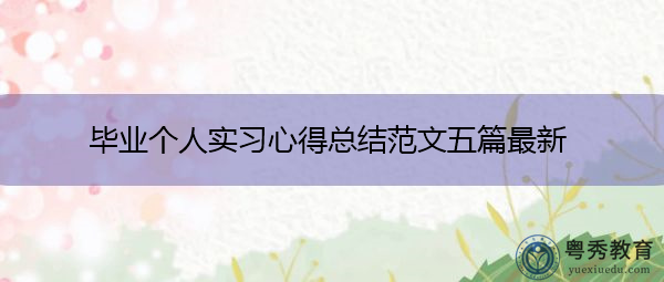 毕业个人实习心得总结范文五篇最新