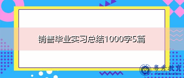 销售毕业实习总结1000字5篇 销售毕业实习总结1000字5篇