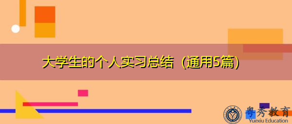 大学生的个人实习总结(通用5篇) 大学生的个人实习总结(通用5篇)