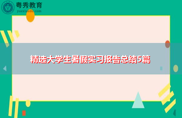 精选大学生暑假实习报告总结5篇
