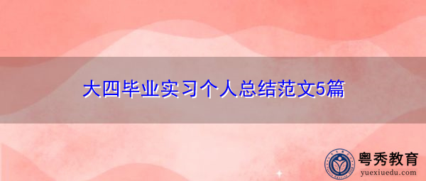 大四毕业实习个人总结范文5篇
