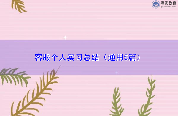 客服个人实习总结(通用5篇) 客服个人实习总结(通用5篇)