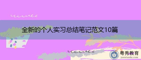 全新的个人实习总结笔记范文10篇 全新的个人实习总结笔记范文10篇