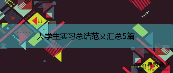 大学生实习总结范文汇总5篇 大学生实习总结范文汇总5篇