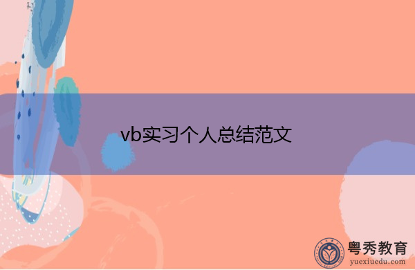 vb实习个人总结范文 vb实习个人总结范文