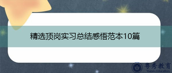 精选顶岗实习总结感悟范本10篇 精选顶岗实习总结感悟范本10篇