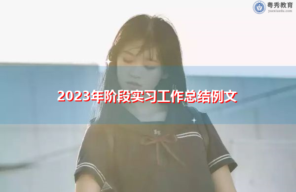 2023年阶段实习工作总结例文 2023年阶段实习工作总结例文