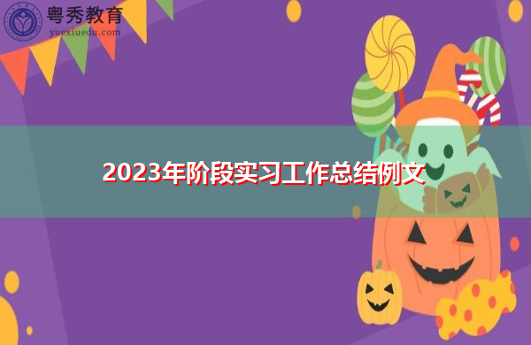 2023年阶段实习工作总结例文 2023年阶段实习工作总结例文