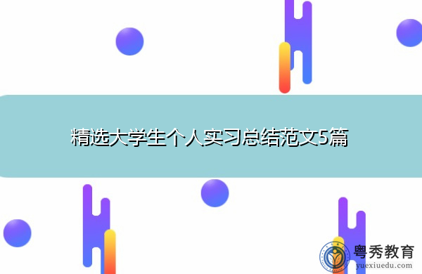 精选大学生个人实习总结范文5篇 精选大学生个人实习总结范文5篇