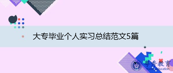 大专毕业个人实习总结范文5篇