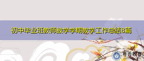 初中毕业班教师数学学期教学工作总结8篇
