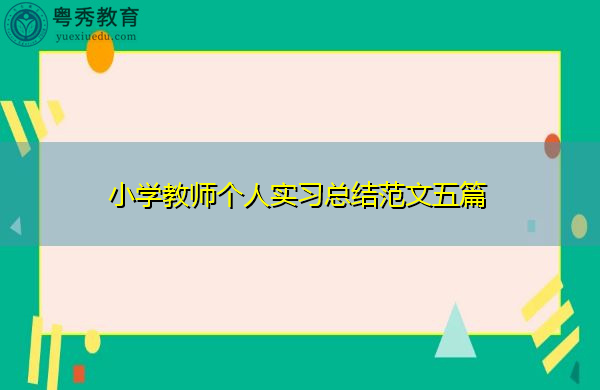 小学教师个人实习总结范文五篇 小学教师个人实习总结范文五篇