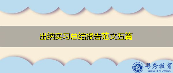 出纳实习总结报告范文五篇 出纳实习总结报告范文五篇