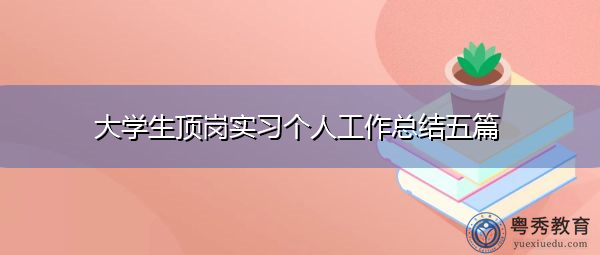大学生顶岗实习个人工作总结五篇 大学生顶岗实习个人工作总结五篇