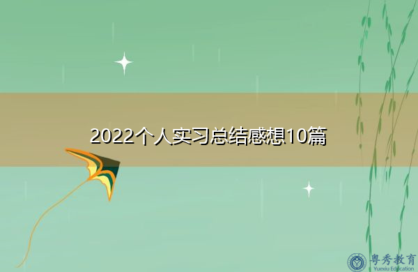 2022个人实习总结感想10篇 2022个人实习总结感想10篇