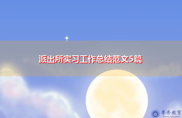 派出所实习工作总结范文5篇 派出所实习工作总结范文5篇