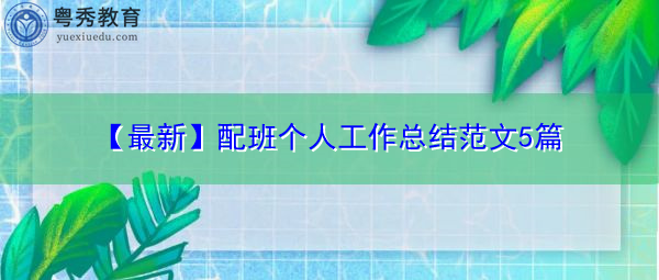 【最新】配班个人工作总结范文5篇 【最新】配班个人工作总结范文5篇