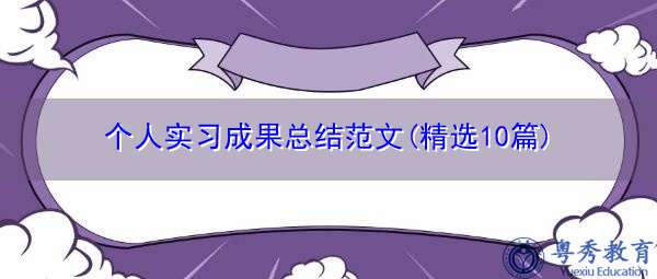 个人实习成果总结范文(精选10篇)