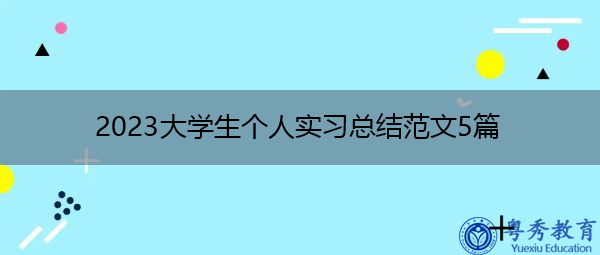 2023大学生个人实习总结范文5篇 2023大学生个人实习总结范文5篇
