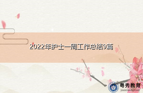 2022年护士一周工作总结9篇
