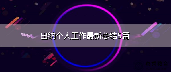 出纳个人工作最新总结5篇