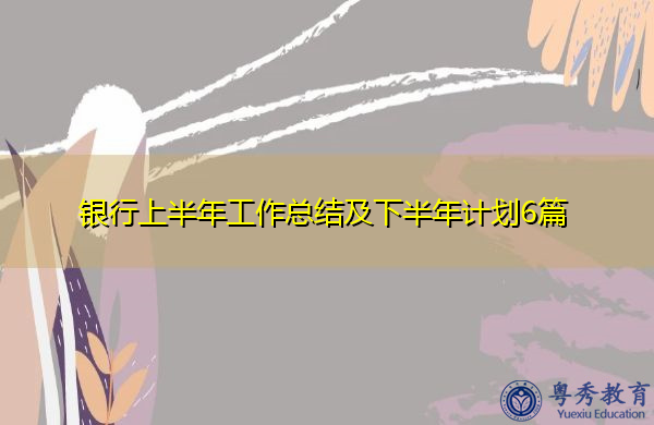 银行上半年工作总结及下半年计划6篇