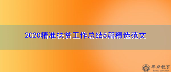 2020精准扶贫工作总结5篇精选范文